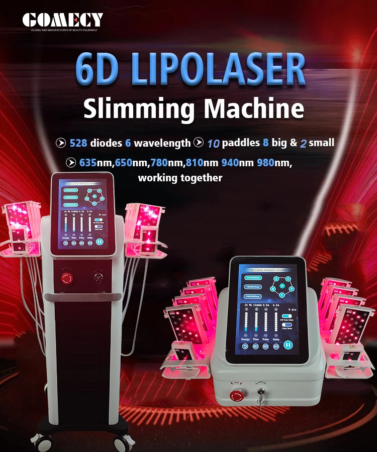 Machine de liposuccion au liposucteur 6D avec 635nm 650nm 780nm 810nm 940nm 980nm 0
